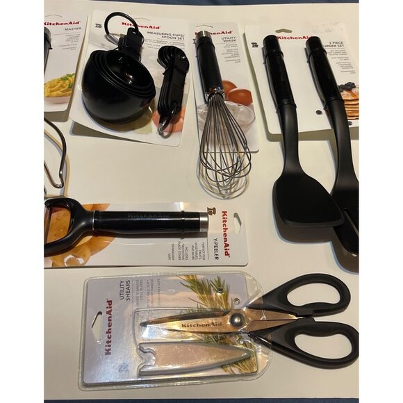 KitchenAid 18-Piece Black & Stainless Steel Utensil Set - Turner Masher Shears W - Picture 6 of 6